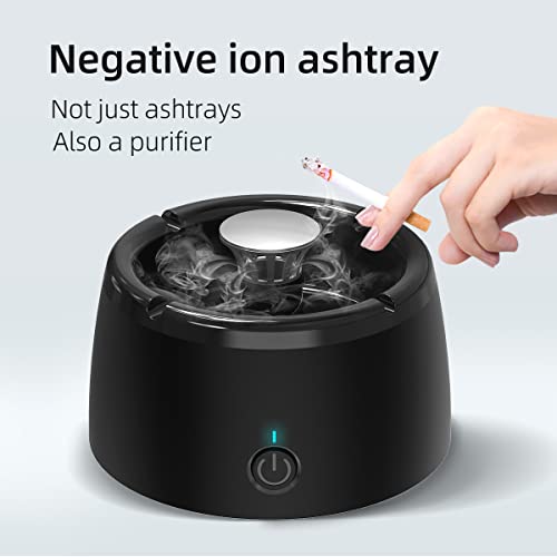 Smokeless Ashtray with Air Purifier and Aromatherapy, Rechargeable USB