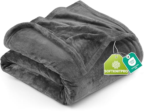Utopia Bedding Queen Fleece Bed Blanket - Grey Microfiber Plush Warm