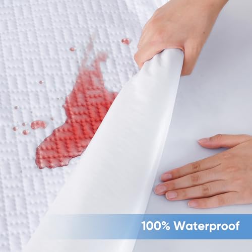 Hanherry Cooling Waterproof Mattress Protector, Queen Size Deep Pocket