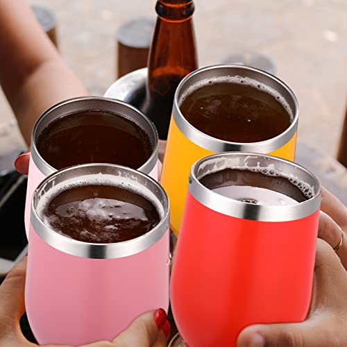 Cunhill 12oz Stainless Steel Stemless Wine Tumbler, 12 Colors, Pack