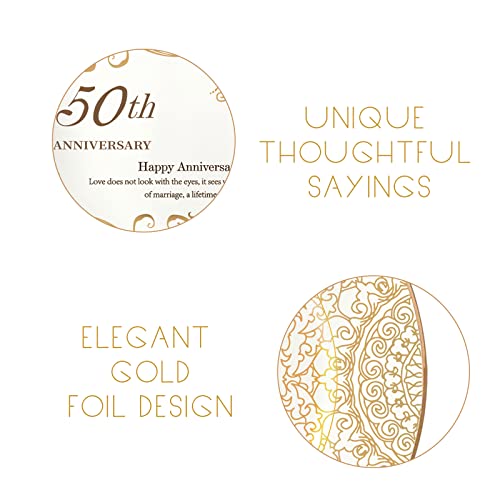 50th Wedding Anniversary Porcelain Keepsake Plate with Display Stand