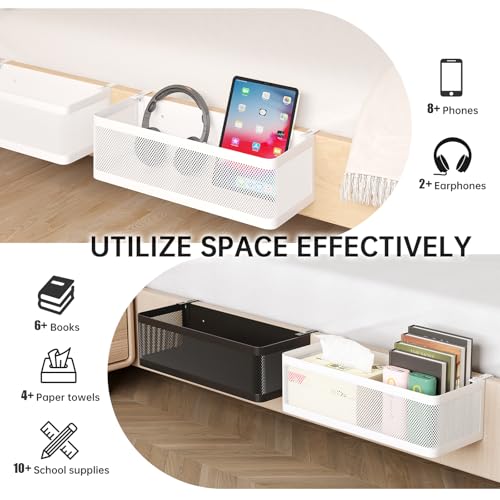Hanging Bedside Caddy Shelf for Bunk Bed, Dorm Room, and Cubicle Wall