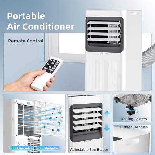 8000 BTU Portable Air Conditioner 5-in-1 AC Unit for Rooms up to 350 Sq Ft