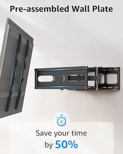 Full Motion TV Wall Mount for 32-65 Inch Flat Screen & 4K TVs, Swivel & Tilt