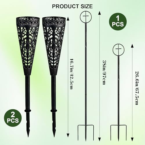 Adjustable Metal Cemetery Wreath Stand with Vases - 38" Grave Flower Holder