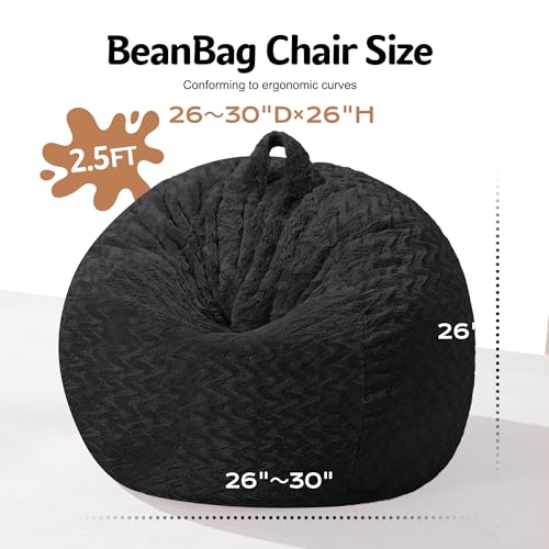 2ft Memory Foam Bean Bag Chair with Machine Washable Plush Cover