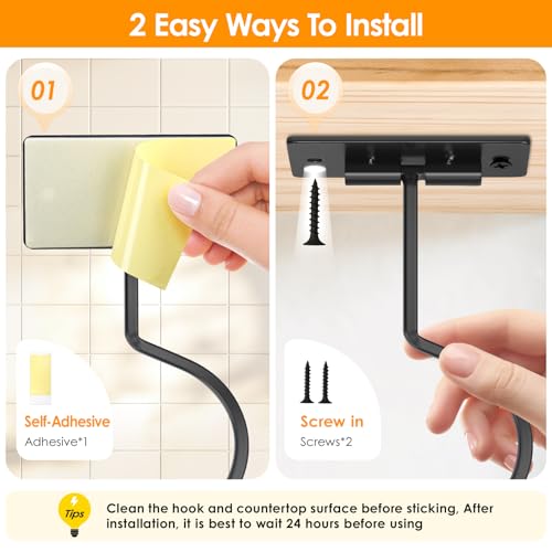 Foldable Under Cabinet Banana Hook - Heavy-Duty Metal Kitchen Hanger