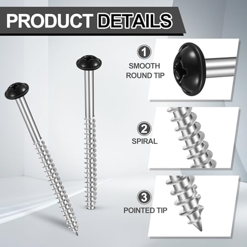 3-Inch Black Shutter Fasteners for Vinyl and Wood, 12-Piece Set