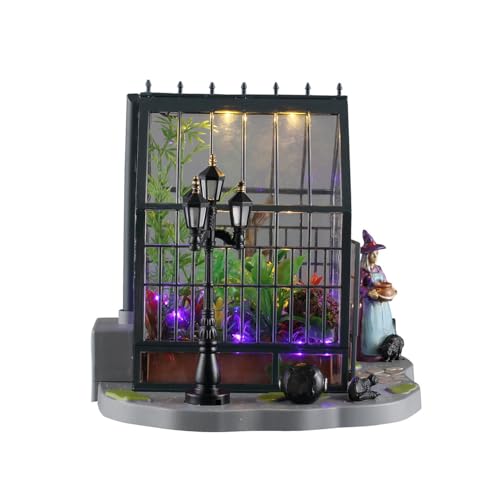 Agatha's Greenhouse Lighted Halloween Village Table Accent