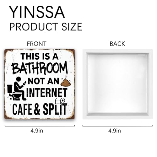 White Elephant Gift Bathroom Sign – Funny 4.9" Wood Box Wall Decor