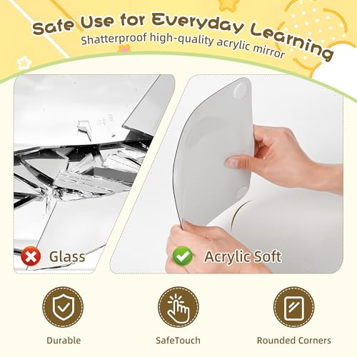 10-Inch Shatterproof Acrylic Wall Mirror for Nursery and Playroom, 4-Pack