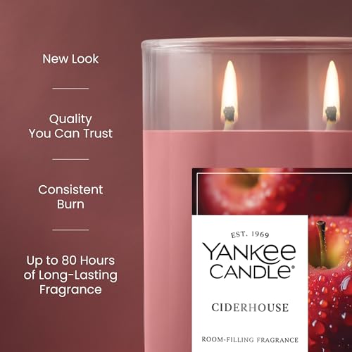 Yankee Candle Large Tumbler Scented Candle with up to 80 Hour Burn Time, Premium Plant Wax Blend for Consistent Burn, 20 oz Tumbler Candle with Room Filling Fragrance, Ciderhouse