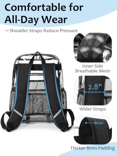 Flowston Clear Backpack for School Heavy Duty Transparent Bookbag