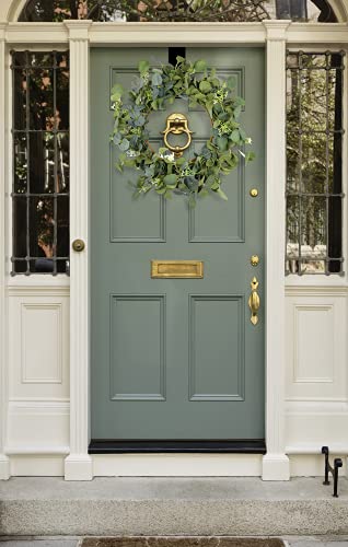22-Inch Artificial Eucalyptus Wreath for Front Door, All-Season Greenery