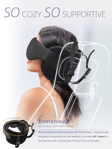 Ergonomic Travel Pillow with 3D Eye Mask for Sleep Support