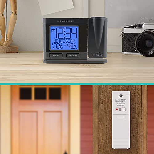 Atomic Projection Alarm Clock with Indoor and Outdoor Temperature