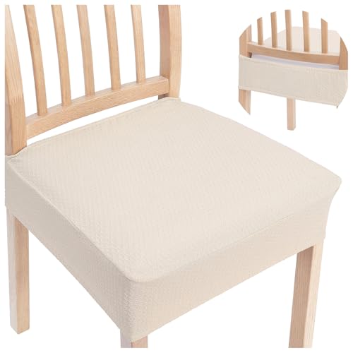 Stretch Jacquard Dining Chair Covers Set of 6 - Removable & Washable