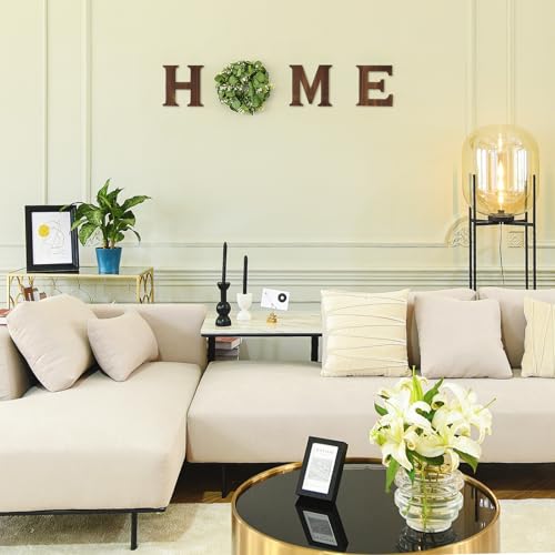 Rustic Farmhouse HOME Wall Sign with Artificial Eucalyptus Wreath Decor