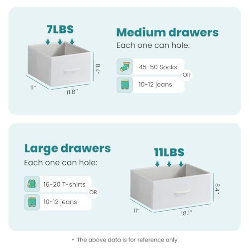 7-Drawer Fabric Dresser Storage Tower with Wood Top & Steel Frame
