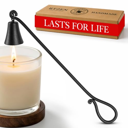 Black Matte Bell Candle Snuffer - Handcrafted Rustic Wrought Iron Flame Extinguisher