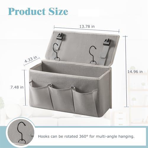 Bedside Caddy Organizer - Hanging Bedside Storage Bag for Dorm & Home