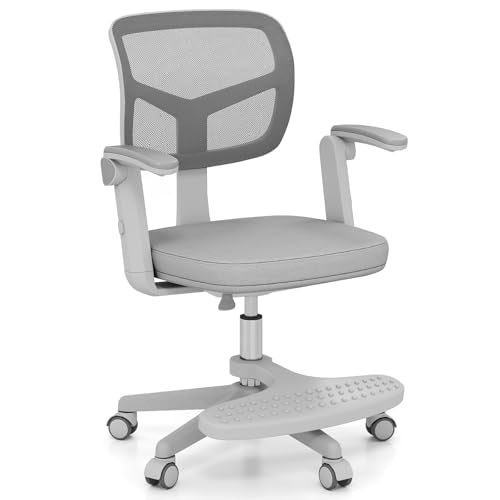 Ergonomic Kids Desk Chair with Adjustable Height, Footrest and Flip-up Arms