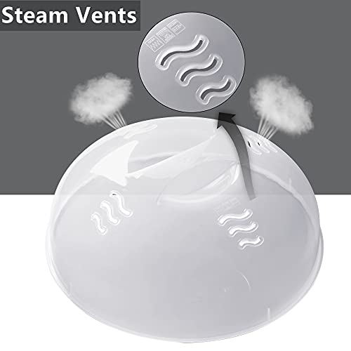11.5-Inch Microwave Splatter Cover with Steam Vents and Easy-Grip Handle
