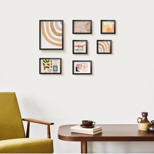 Black 4x6 Picture Frames Set of 2 - Modern Wall & Tabletop Photo Frame