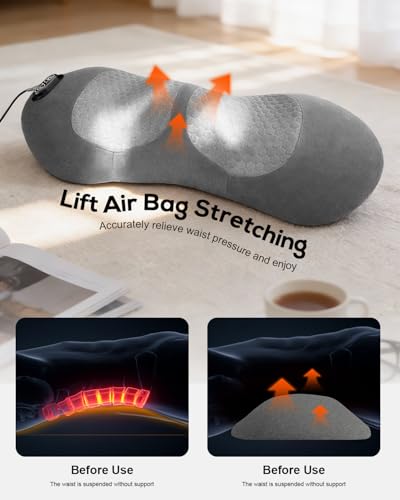 3-in-1 Back Massager with Heat & Vibration | Ergonomic Lumbar Support Pillow