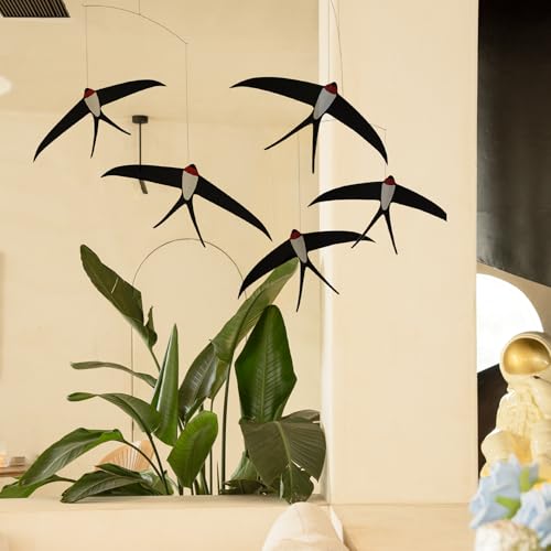 DIY Flying Swallow Hanging Mobile Kit, 5-Piece Decorative Bird Set