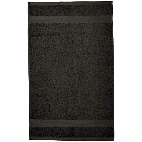 Black Cotton Washcloths for Face & Body, 16x26 Inches, Pack of 6 - Classic / Hand Towel