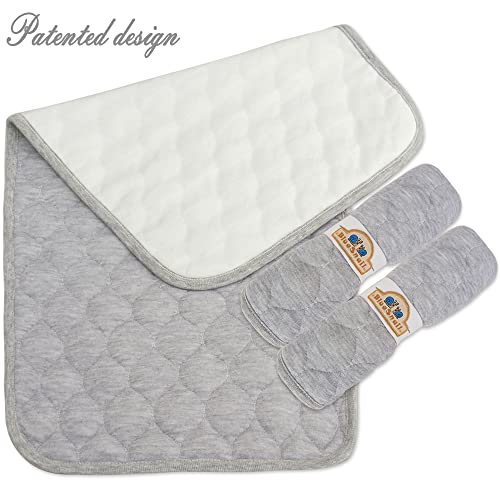 Waterproof Changing Pad Liners 13x27 Quilted Gray 3 Pack
