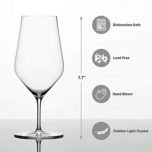 Hand-Blown Crystal Water Glass with Short Stem, 100% Lead-Free