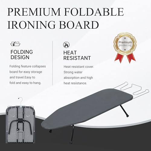 ZOES HOMEWARE Tabletop Ironing Board Foldable Metal Mesh 31.5" x 11.8"