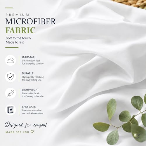 Twin XL Ruffled Bed Skirt with 32 Inch Drop - Wrap Around Dust Ruffle, White