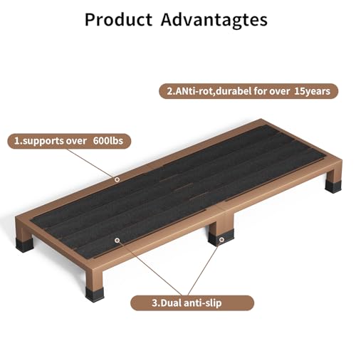 Heavy Duty Steel Step Stool, 3.8-inch Low Profile Non-Slip Platform