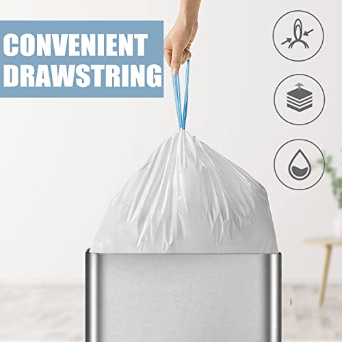 4 Gallon Small Drawstring Trash Bags - Unscented White Garbage Bags (57 Count)
