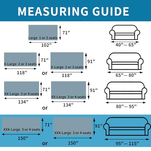 Non-Slip Couch Cover for 3 Cushion Sofa - Washable Furniture Protector (Off White, 91"x150")