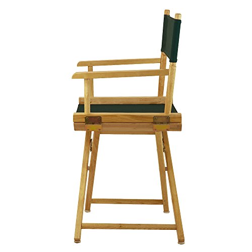 Foldable Solid Wood Director's Chair, 18-Inch Seat, Hunter Green