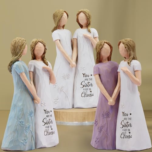 Friendship Statue Gift for Women - Hand-Painted Resin Best Friend Figurine