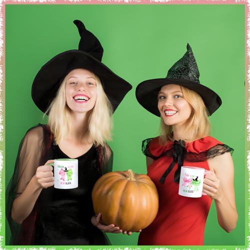 Didaey 12oz Pink & Green Princess Witch Mugs Set of 2 – Ceramic Drinkware