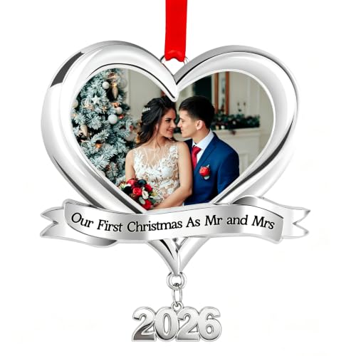 Our First Christmas Married Personalized Photo Ornament 2026 As Mr.