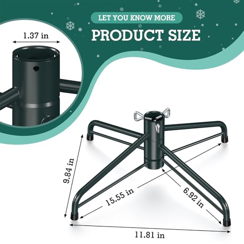 Hemndic 15.5 Inch Christmas Tree Stand for 4-6 Ft Artificial Trees - Stable Metal Base with Folding Design