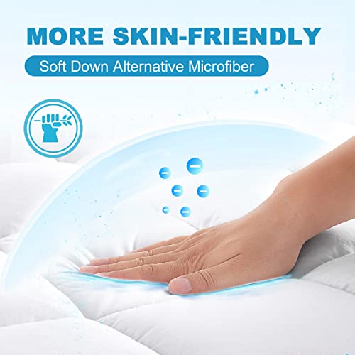 Cooling Mattress Pad Topper - Queen Size, Pillow Top, Deep Pocket