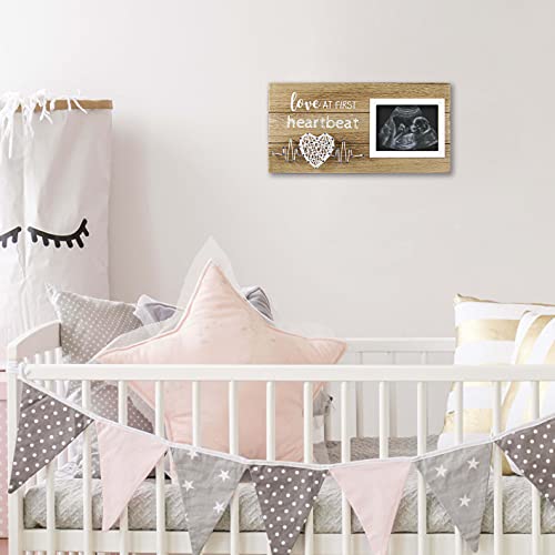 Baby Sonogram Picture Frame 4x3 - Love at First Heartbeat Pregnancy Gift