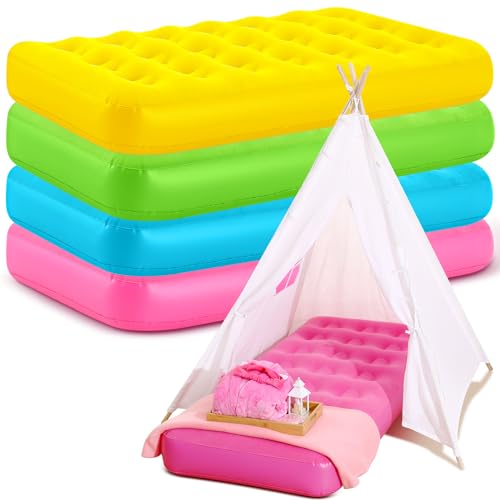 4-Pack Inflatable Toddler Air Mattress Set for Camping and Sleepovers