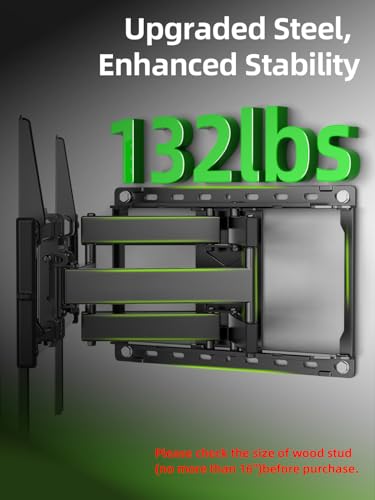 USX Mount Full Motion TV Wall Mount for 42-90 Inch TVs, Dual Swivel Articulating Bracket