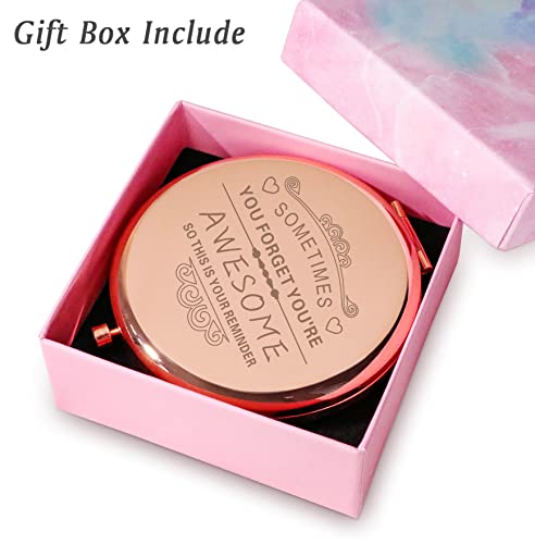 Sometimes You Forget That You Are Awesome... Personalised Engraved Compact Mirror – 2.5in Gift for Her