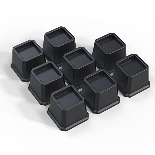3-Inch Heavy Duty Bed Risers - Set of 8, Durable Plastic, 1500 lbs Capacity