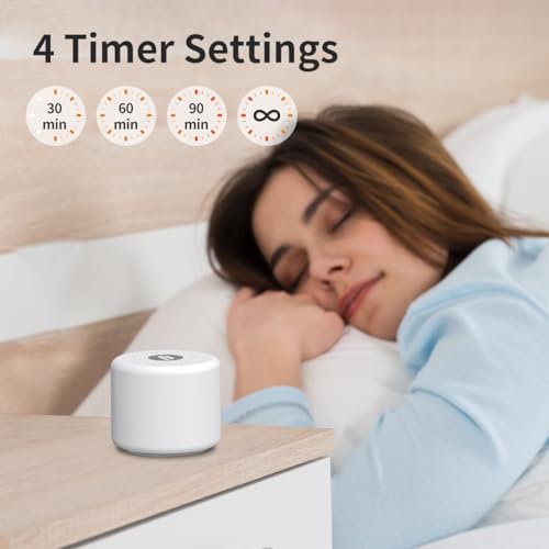 Mini Portable White Noise Machine with 30 Soothing Sounds & Timer for Sleep